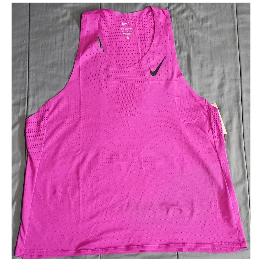 Nike Men's size:XL Aeroswift Dri-Fit ADV Running Singlet Hot Fuchsia FN4231-518